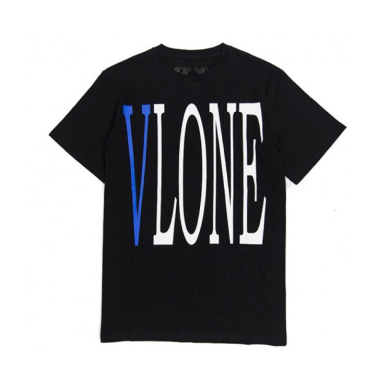 VLONE 限定款 黑藍 字體 Logo 大V 短袖 短T