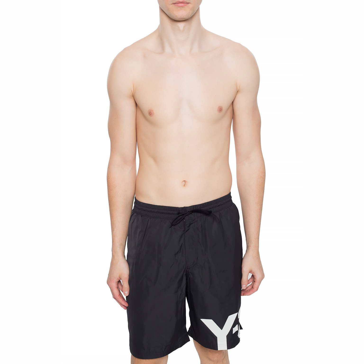 【 Y-3 LOGO SWIM L SHORT 短褲 - 黑白 】