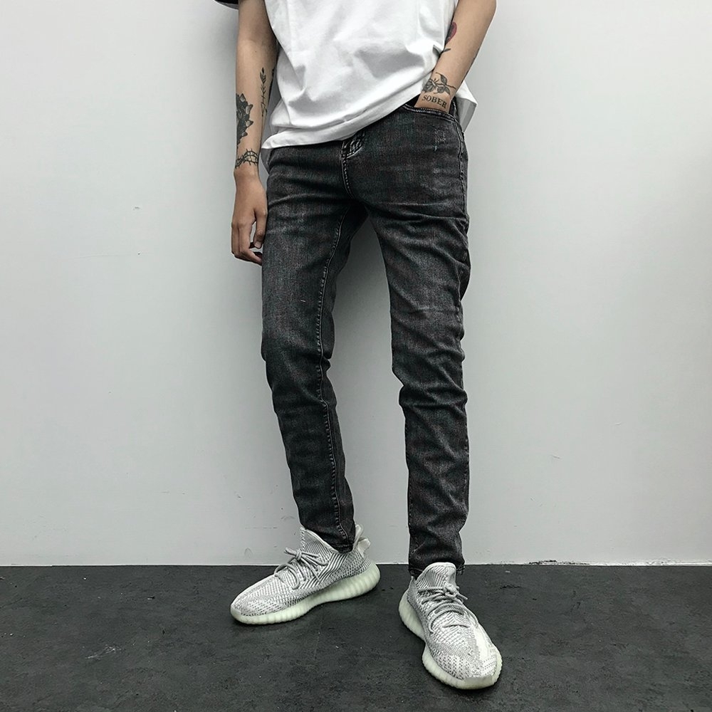 XCTRL 神之修身極彈牛仔褲-質感灰黑