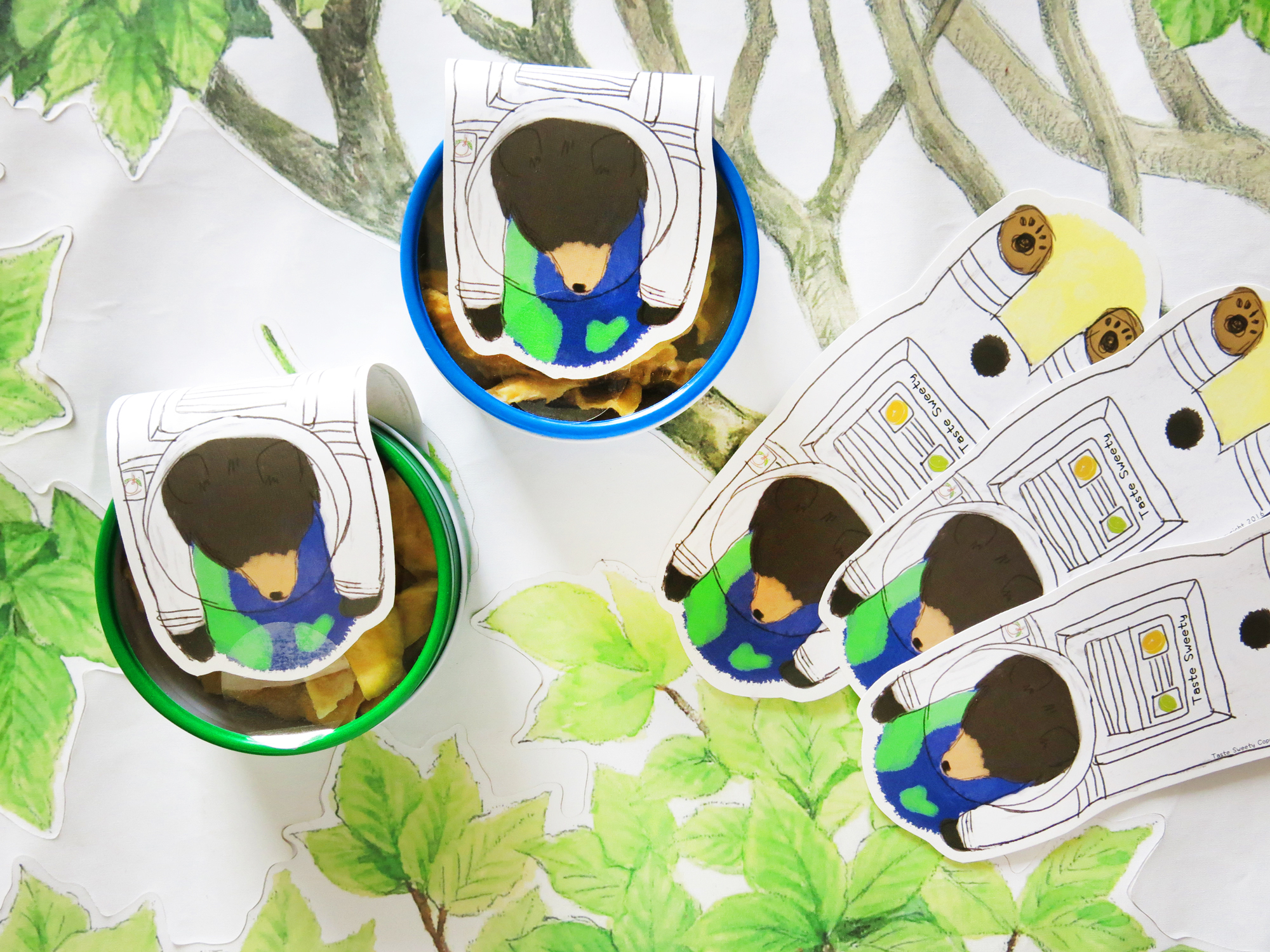 太空熊款金屬小圓盒小巧水果乾