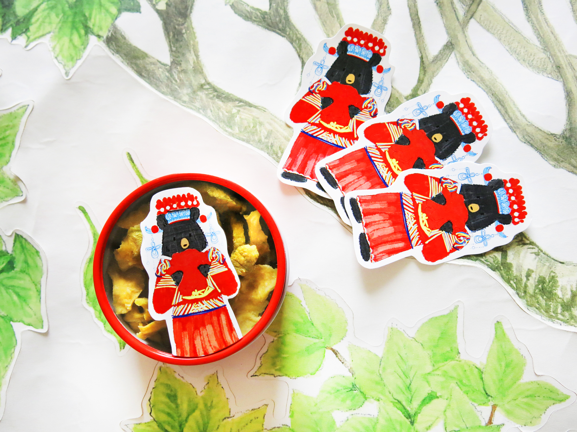 新婚熊款金屬小圓盒小巧水果乾