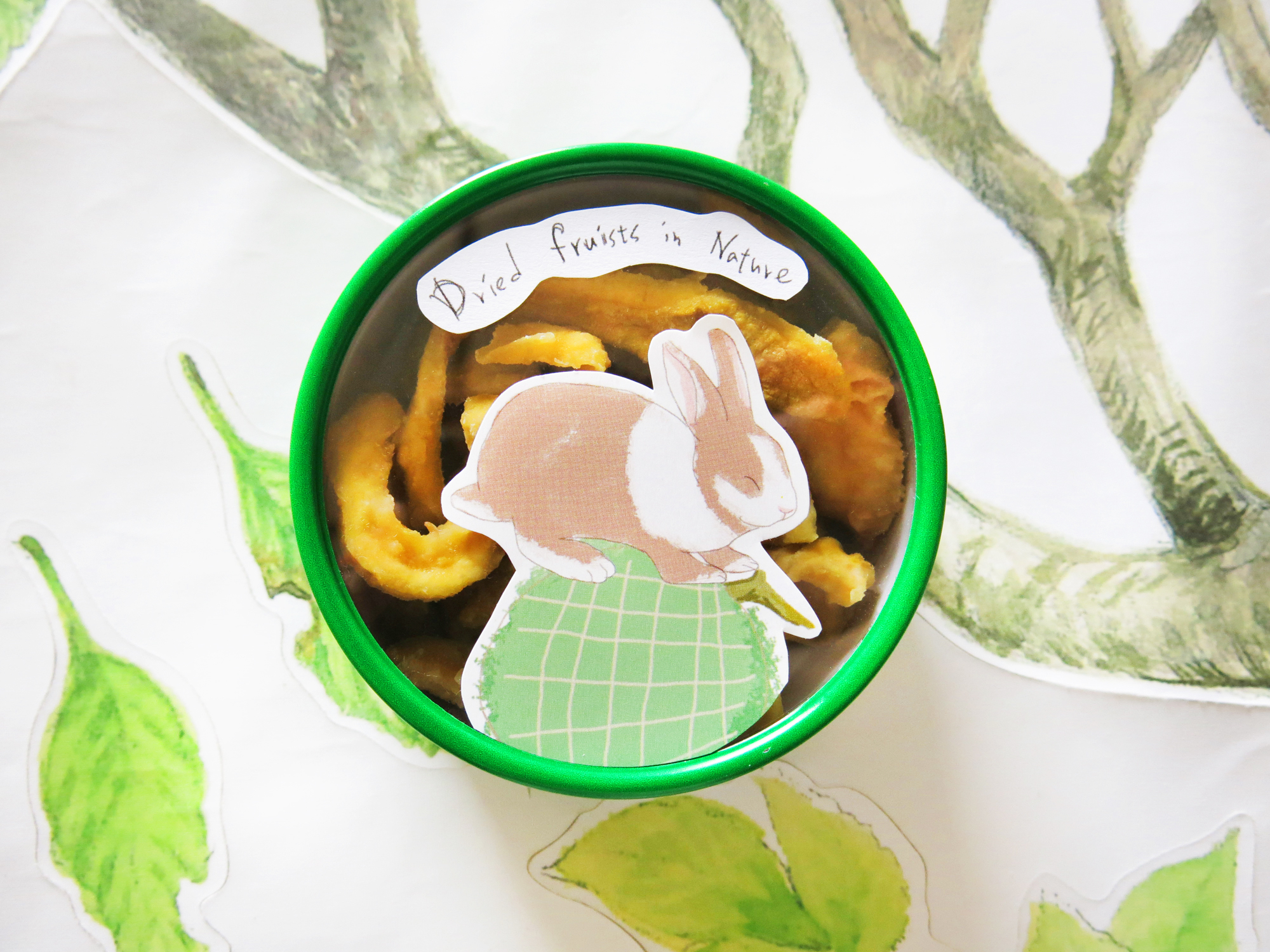 哈密兔款金屬小圓盒小巧水果乾