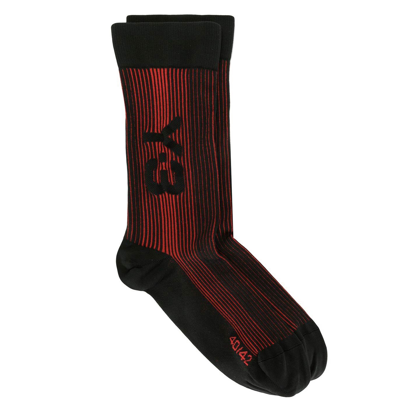 【 Y-3 RIB SOCK 螺紋長襪 - 黑紅 】