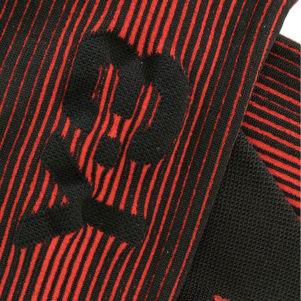 【 Y-3 RIB SOCK 螺紋長襪 - 黑紅 】