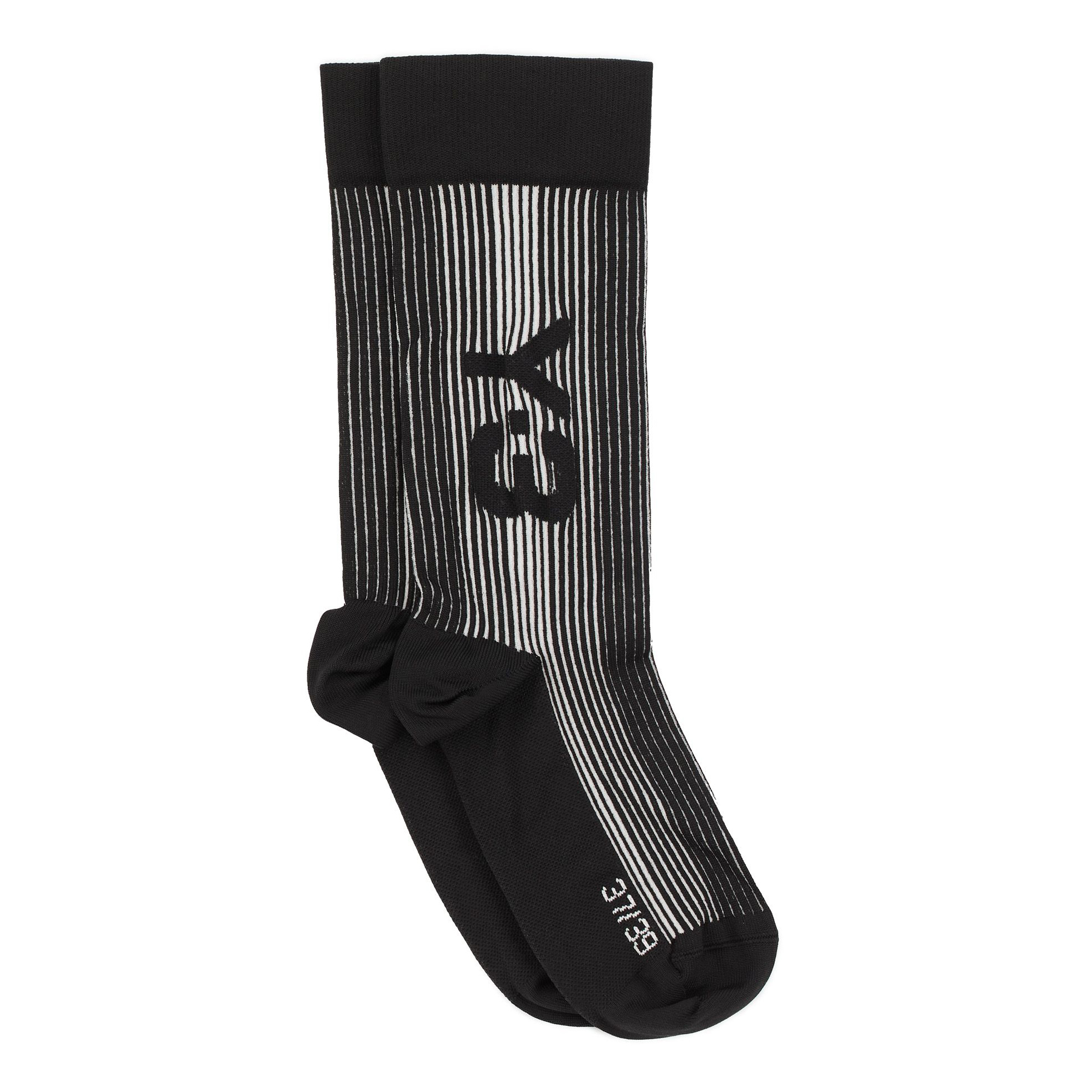 【 Y-3 RIB SOCK 螺紋長襪 - 黑白 】