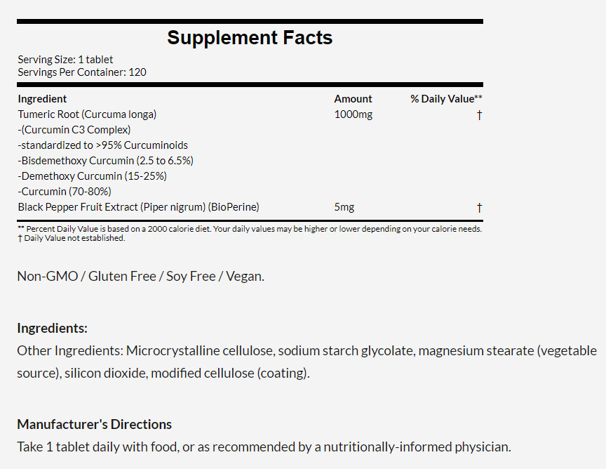 [預購] 高吸收薑黃素 胡椒鹼 1000毫克 120粒Doctor's Best Absorption Curcumin