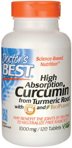 [預購] 高吸收薑黃素 胡椒鹼 1000毫克 120粒Doctor's Best Absorption Curcumin