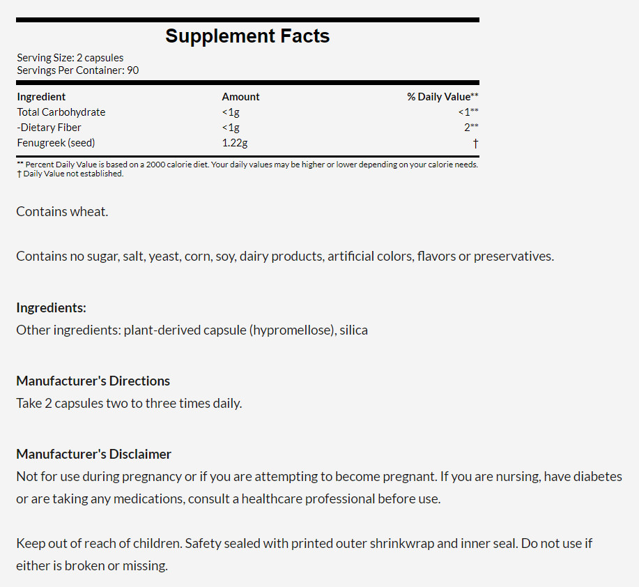 [預購] 葫蘆巴 660毫克 180/320粒 Nature's Way Fenugreek Seed