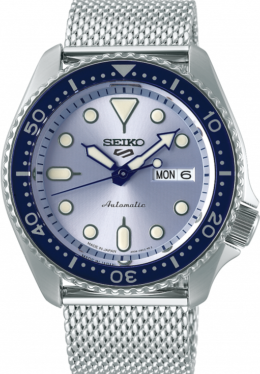 萬年鐘錶 - SEIKO  5 Sports   水藍機械水鬼米蘭帶款    SRPE77K1 / 4R36-08Z0B  錶徑42.5MM