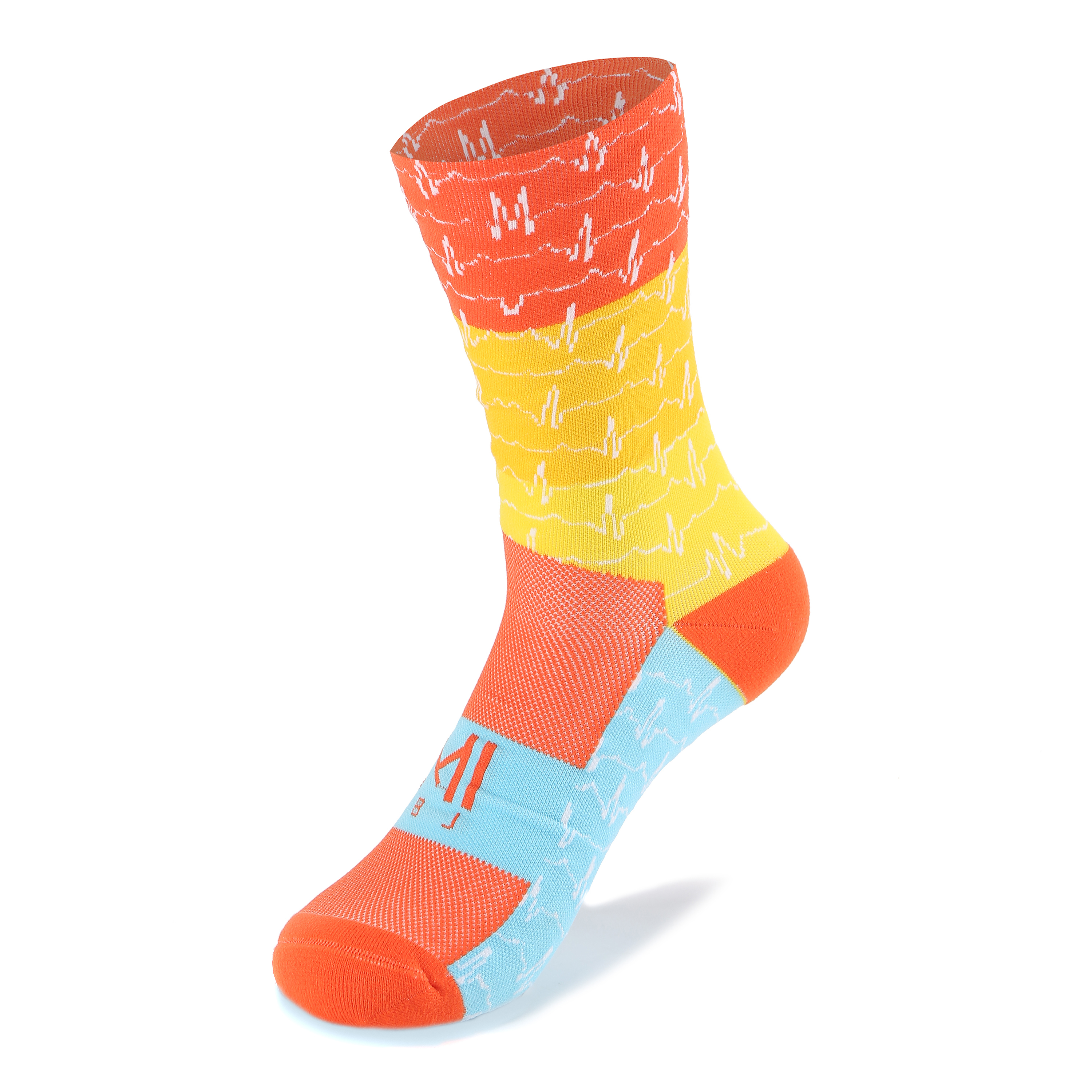 橘心電圖｜墨爾本設計師款．壓力3/4襪