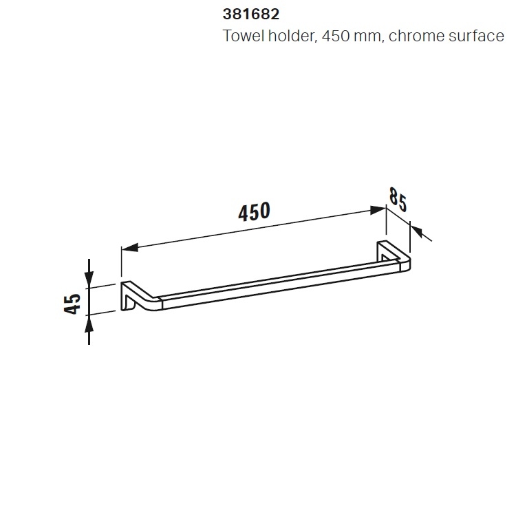 Laufen "Lb3" 3.8168.2.004.000.1 Towel Holder 450mm