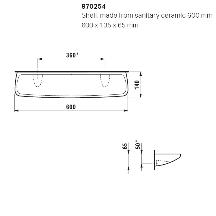 Laufen "Universal" 8.7025.4.000.000.1 Ceramic Shelf