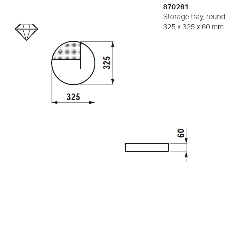 Laufen "Val" 8.7028.1.000.000.1 Tray Round *SaphirKeramik*