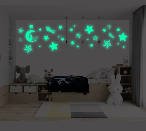 QuickFilm™靜電無痕夜光牆貼 (星空)