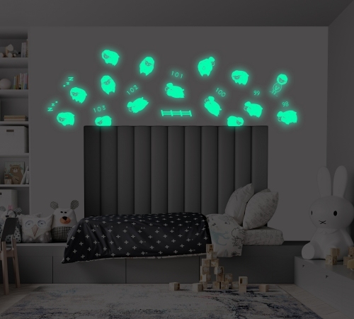 QuickFilm™靜電無痕夜光牆貼 (數綿羊)