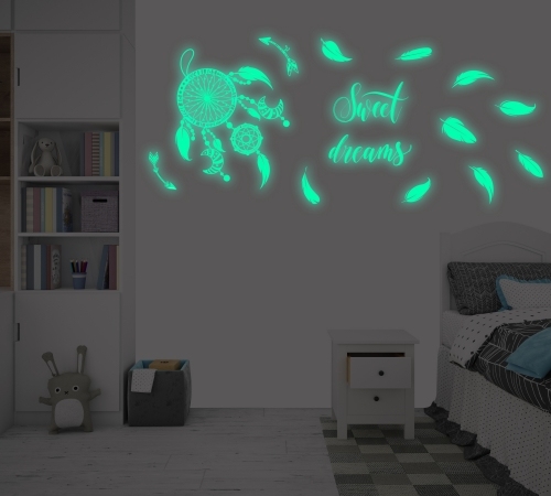 QuickFilm™靜電無痕夜光牆貼 (捕夢網)