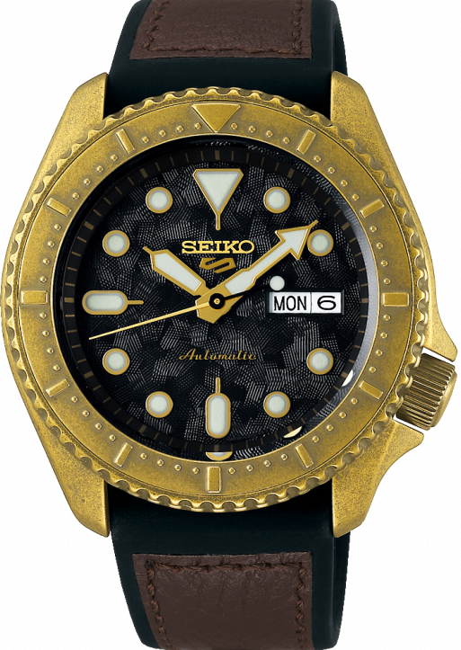 萬年鐘錶 - SEIKO  5 Sports   舊化金 - 機械水鬼  SRPE80K1 / 4R36-09A0J   錶徑42.5MM