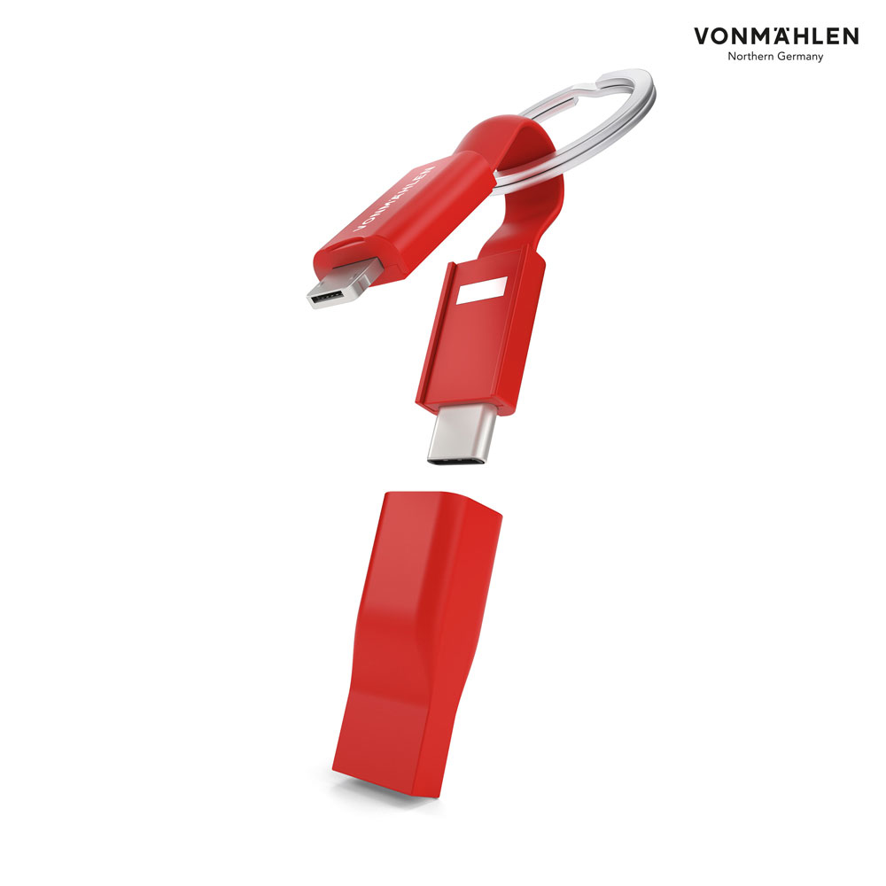 德國VONMAHLEN U拉圈多合一充電線-紅色