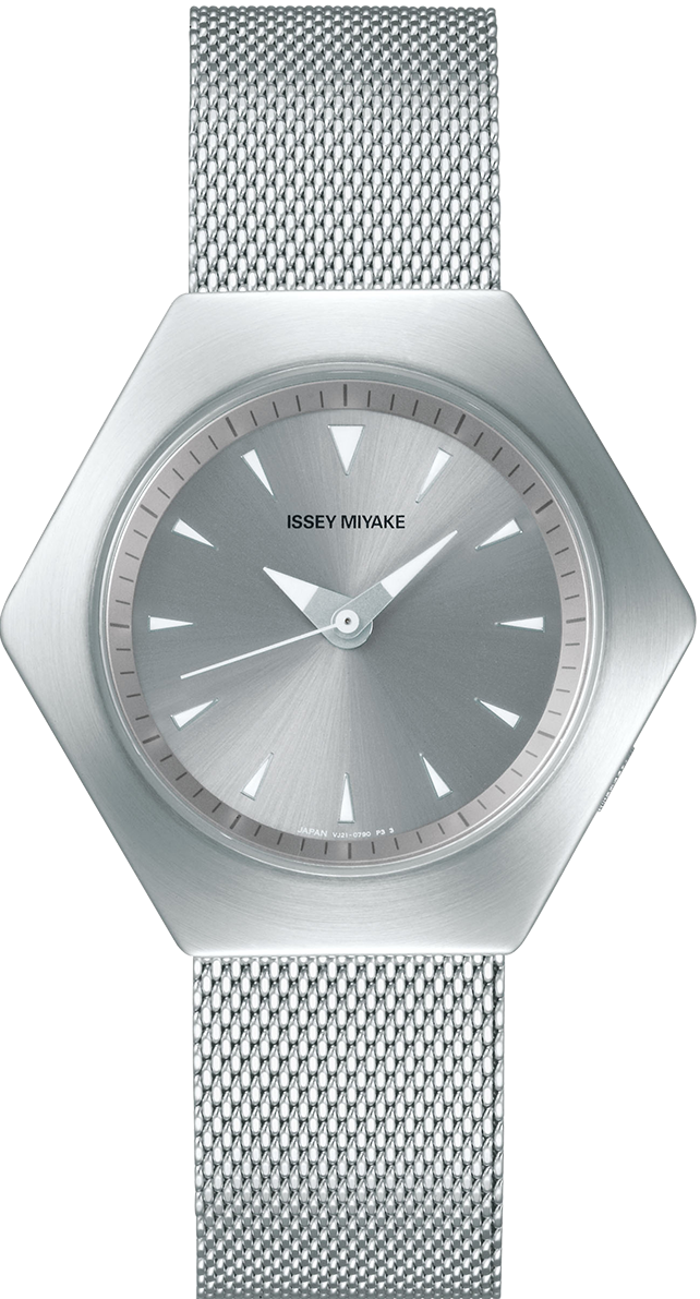 萬年鐘錶 - 三宅一生 ISSEY MIYAKE   六角型錶殼銀色米蘭帶 ROKU 系列  NYAM001 / VJ21-0390S 錶徑41.7MM