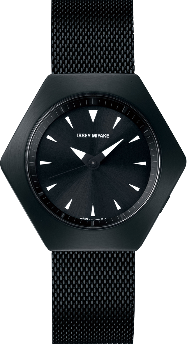 萬年鐘錶 - 三宅一生 ISSEY MIYAKE   六角型錶殼黑色米蘭帶 ROKU 系列  NYAM002 / VJ21-0390SD 錶徑41.7MM