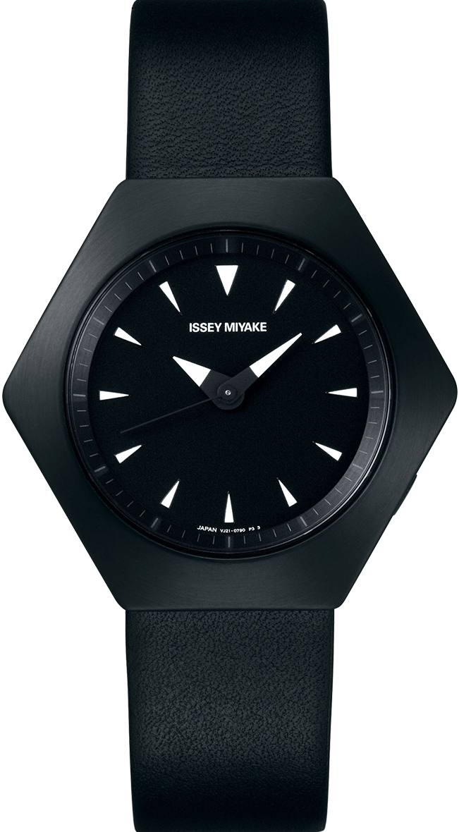 萬年鐘錶 - 三宅一生 ISSEY MIYAKE   六角型錶殼 皮革款 ROKU 系列  NYAM004 / VJ21-0390C 錶徑41.7MM