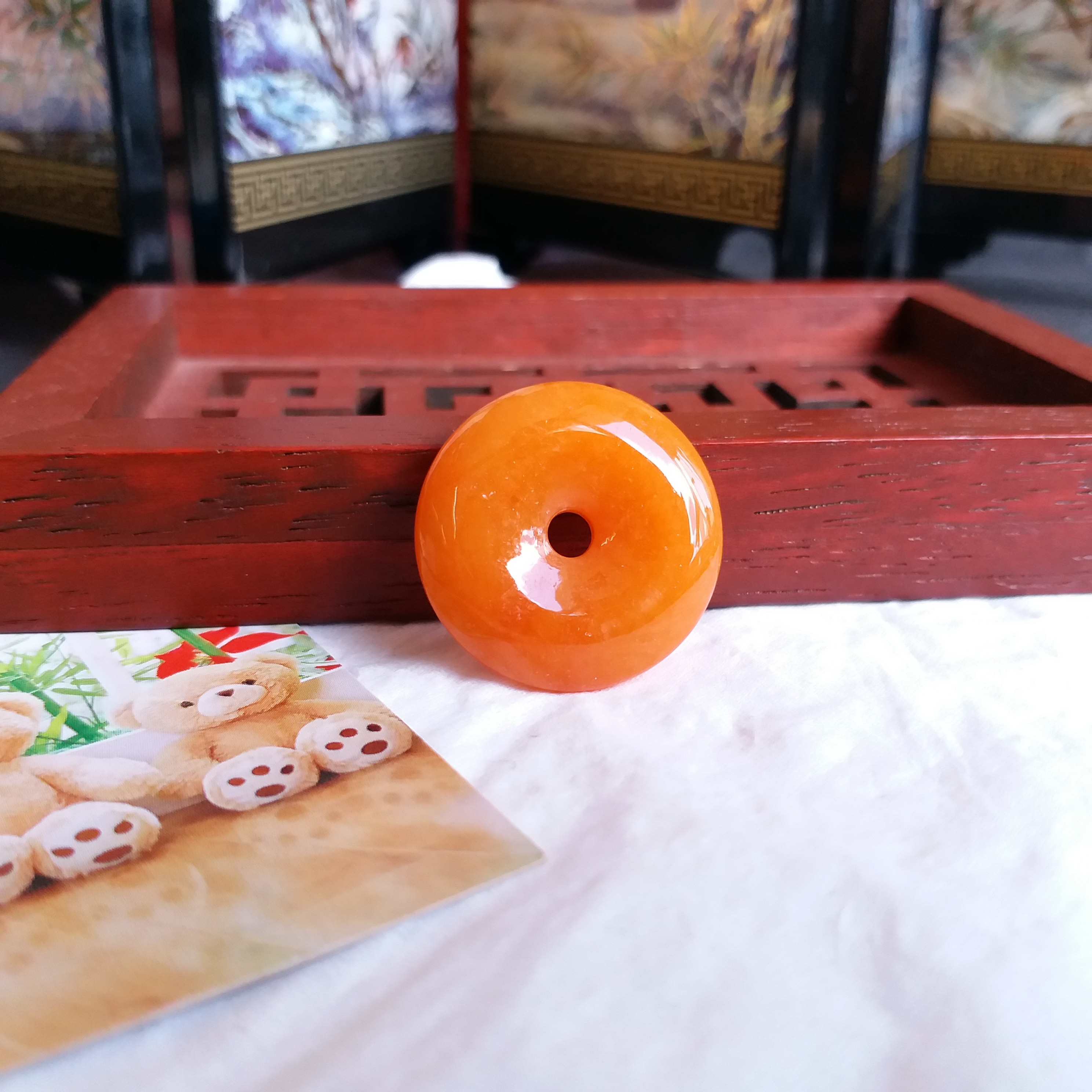 J1770 冰糯紅翡平安扣 (23.2mm直徑)