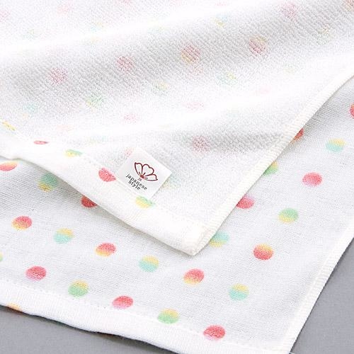 日式紗巾 34x90 (紅綠波點) (日本製)