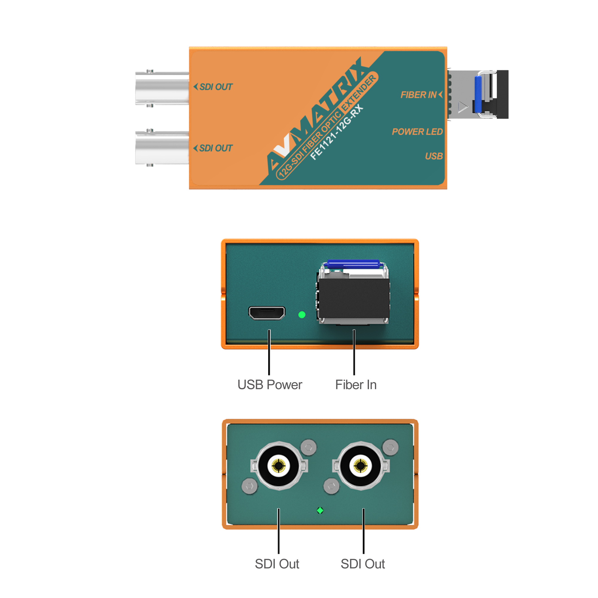 AVMATRIX  FE1121-12G 12G-SDI Fiber Optic Extender