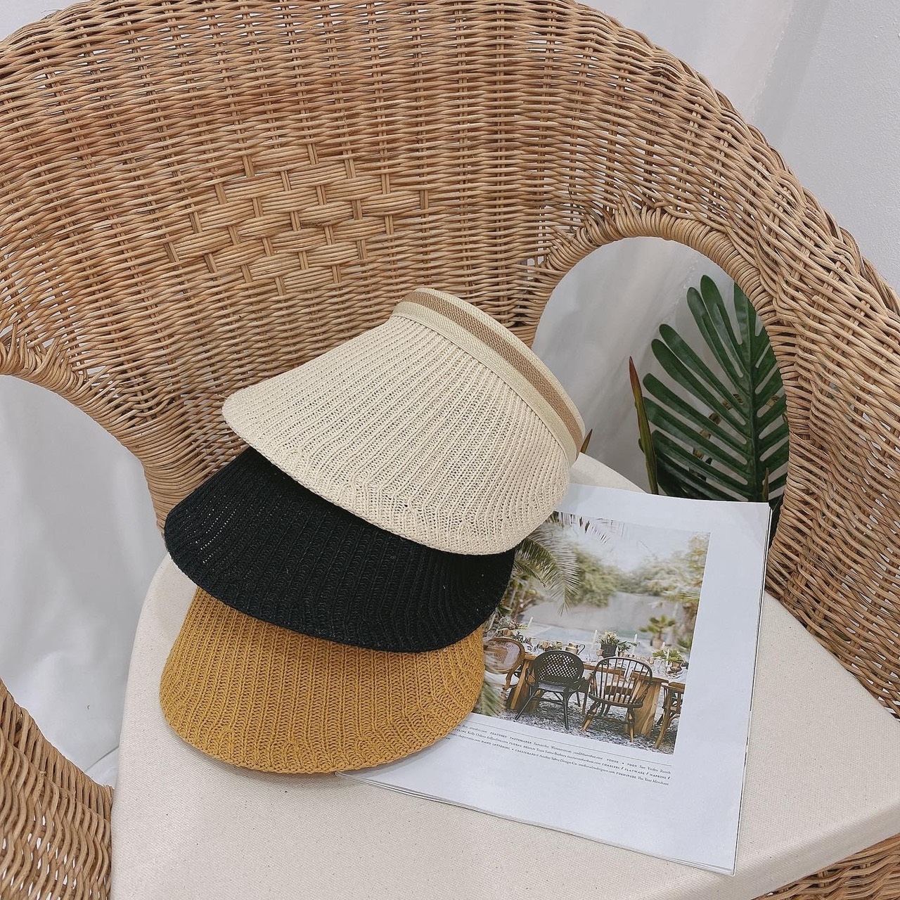 編織髮窟遮陽帽/三色