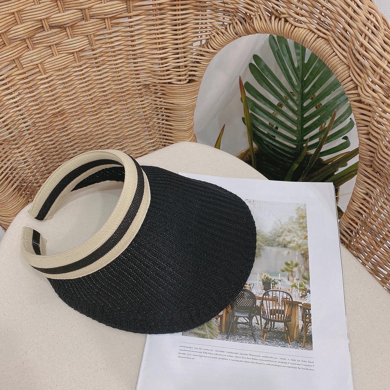 編織髮窟遮陽帽/三色