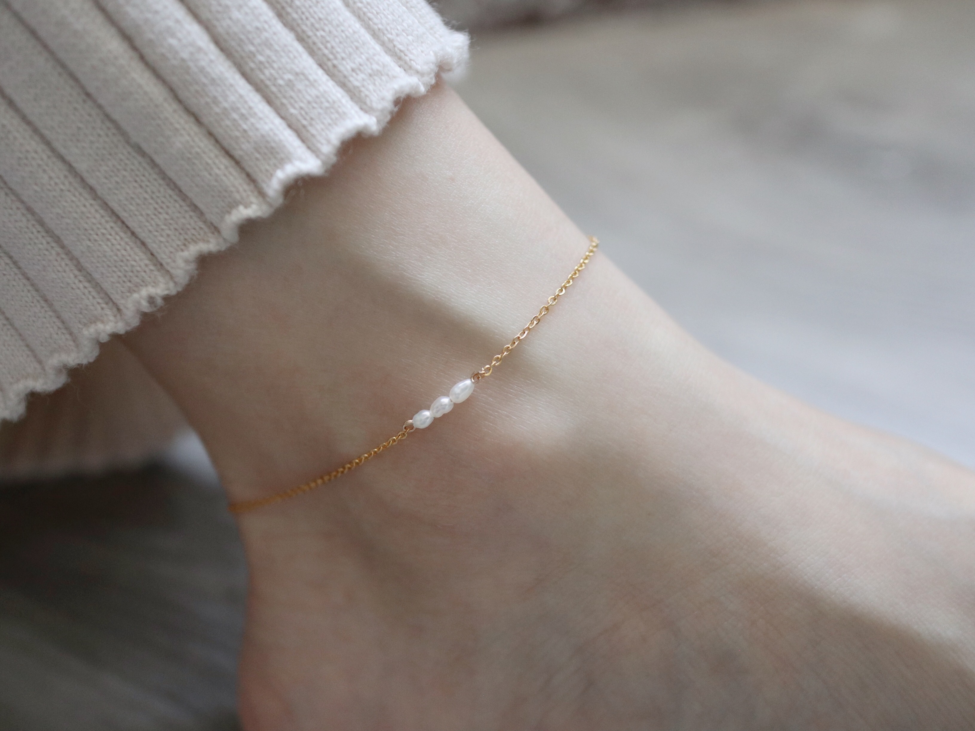 PEARL ANKLET 3｜18K日本珍珠腳鏈
