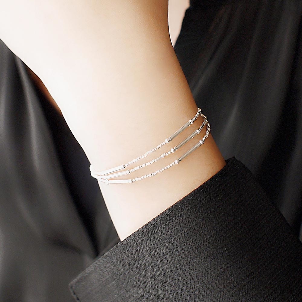 【絕版品出清】三重奏純銀手鍊/SB952 尺寸偏小 純銀串珠手鏈 女生禮物