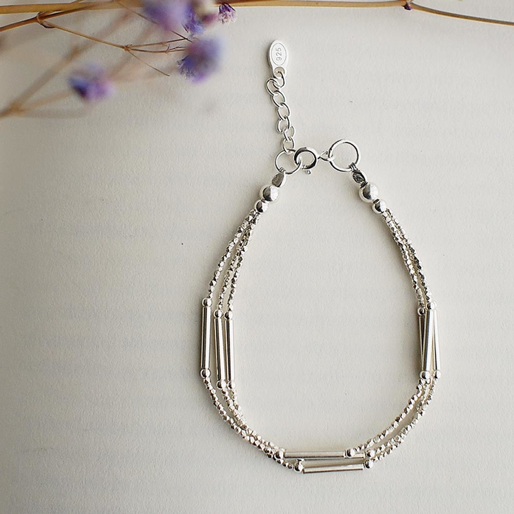 【絕版品出清】三重奏純銀手鍊/SB952 尺寸偏小 純銀串珠手鏈 女生禮物