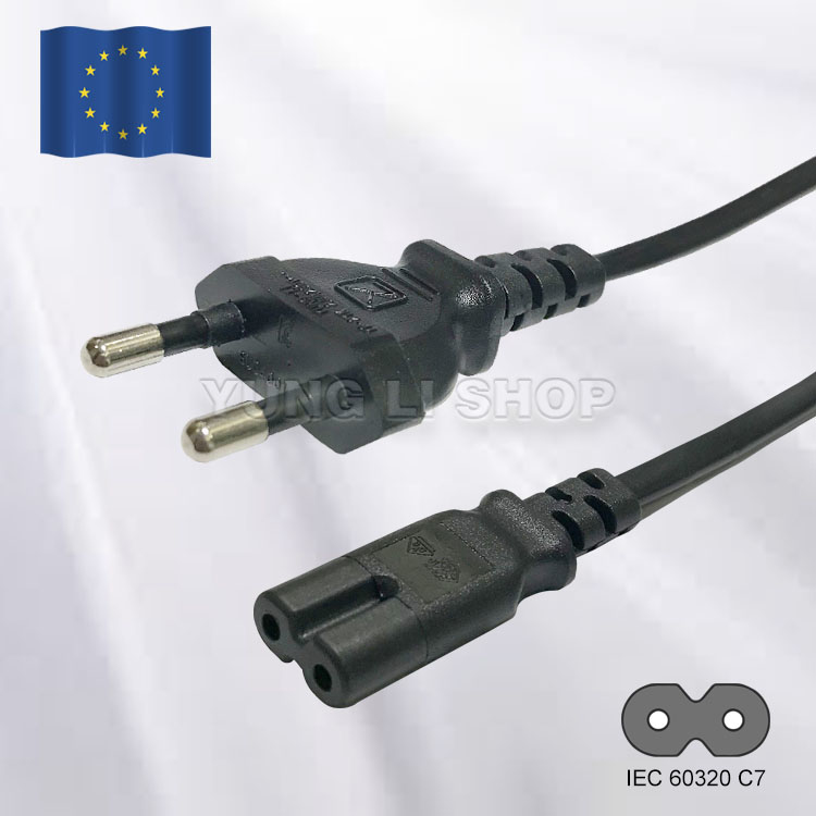 歐洲專用8字尾電源線2.5A 250V 1.83M 黑色(CY-V0683)
