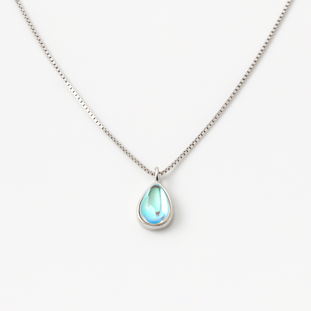 純銀 抗過敏 月光石 項鍊