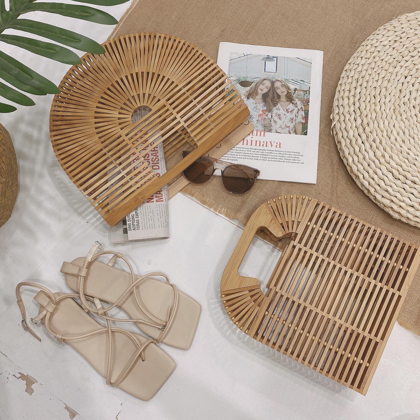 B420090硬殼竹編包/兩款