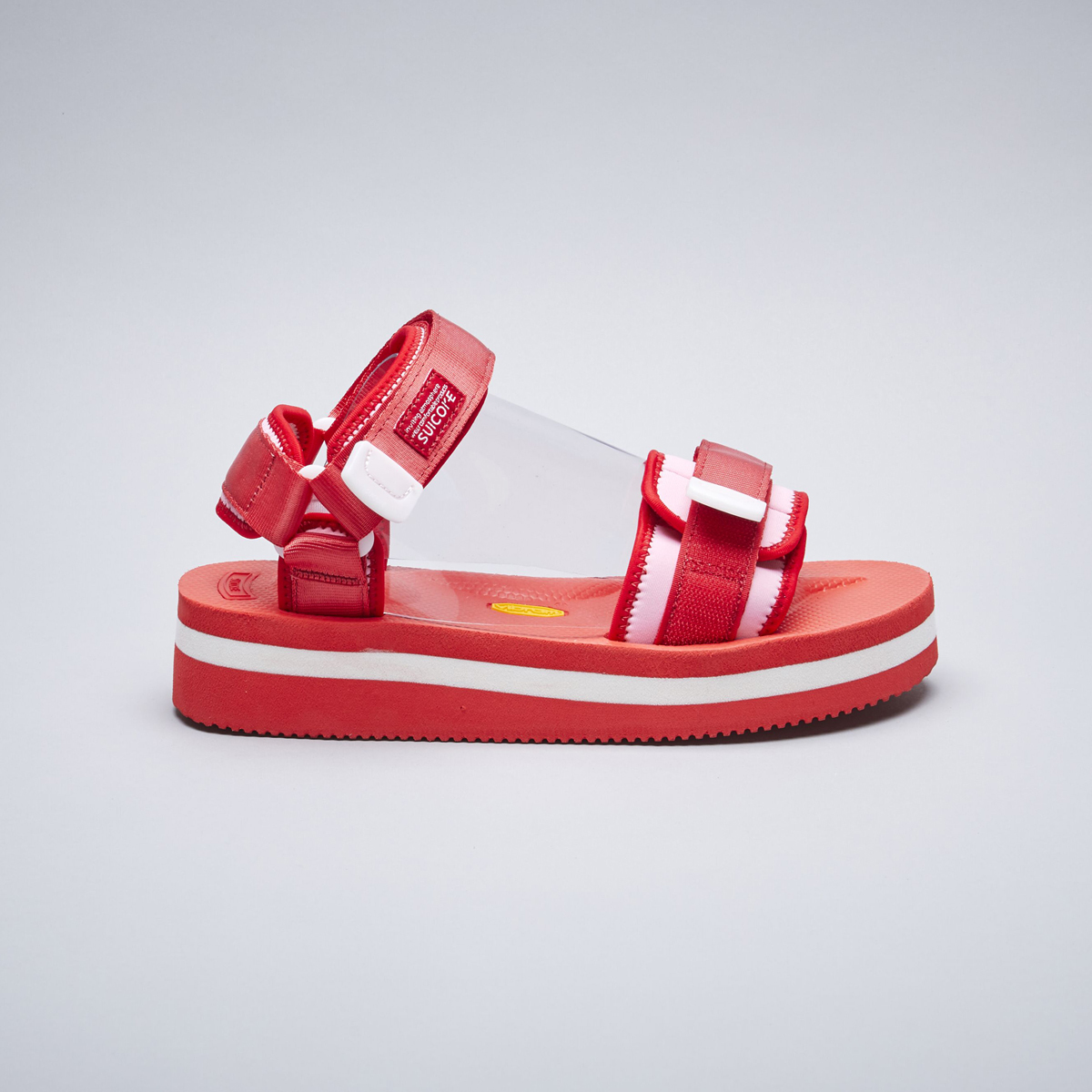 [出清商品售出無退換] SUICOKE CEL-VPO OG-064VPO 紅粉色 兩線 厚底 涼鞋 魔鬼氈 黃金大底 VIBRAM【SK20064VPORP】