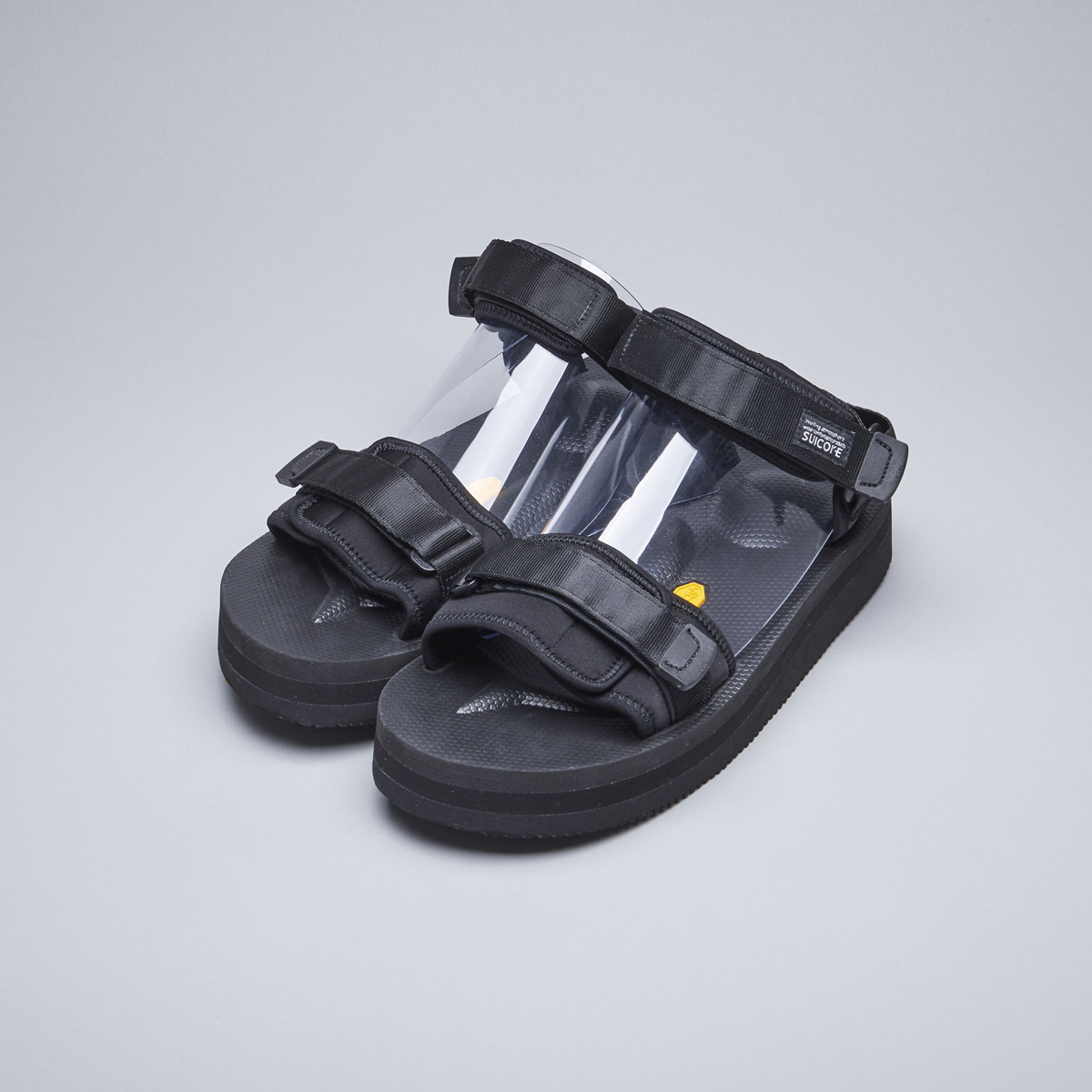 [出清商品售出無退換] SUICOKE CEL-VPO OG-064VPO 黑色 兩線 厚底 涼鞋 魔鬼氈 黃金大底 VIBRAM【SK22064VPOBK】