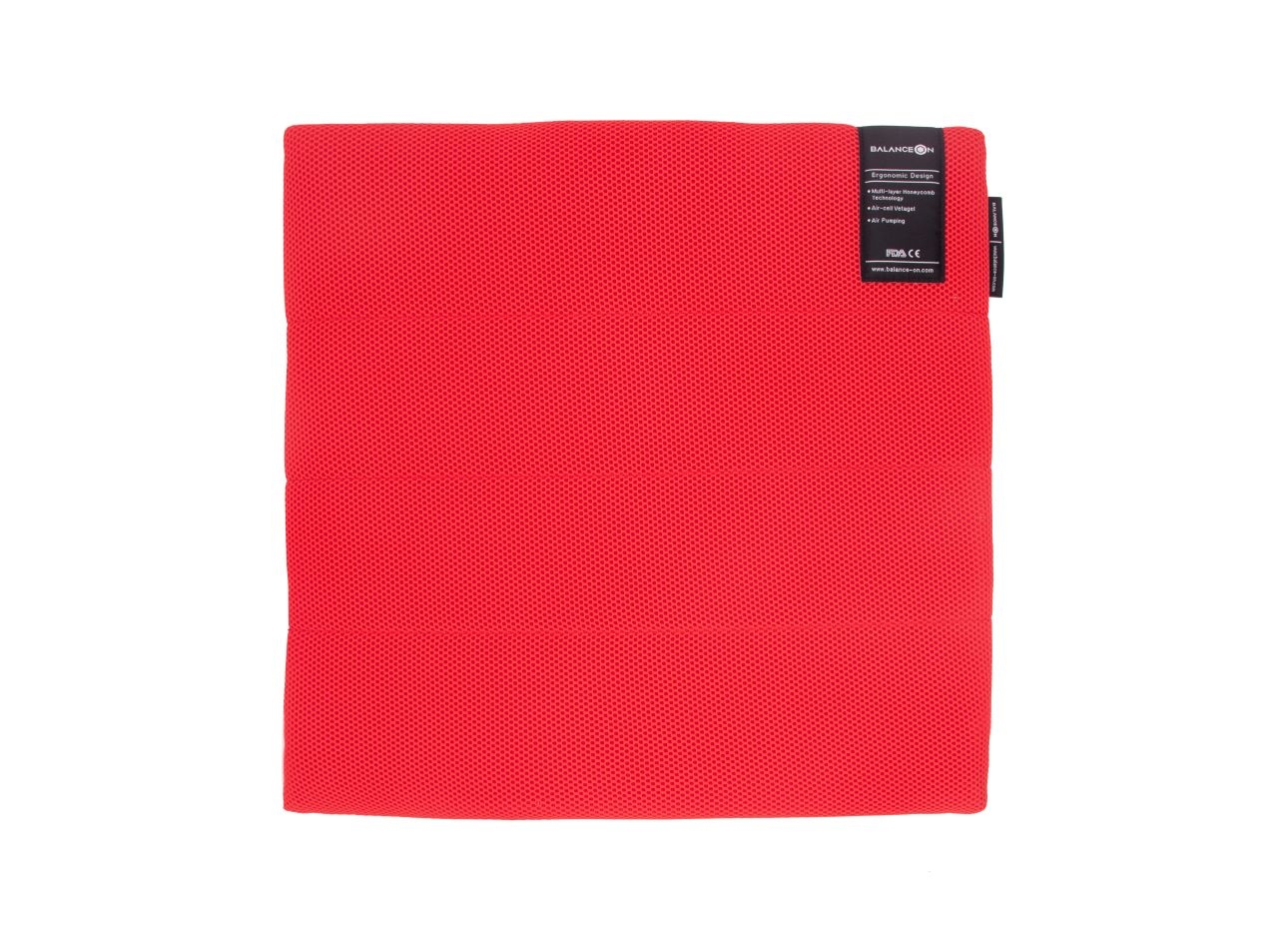 BALANCEON - 蜂巢凝膠健康坐墊 (中碼 - 紅色)  | 韓國專利設計及獲獎坐墊，透氣蜂巢凝膠構造，減壓保持脊骨健康