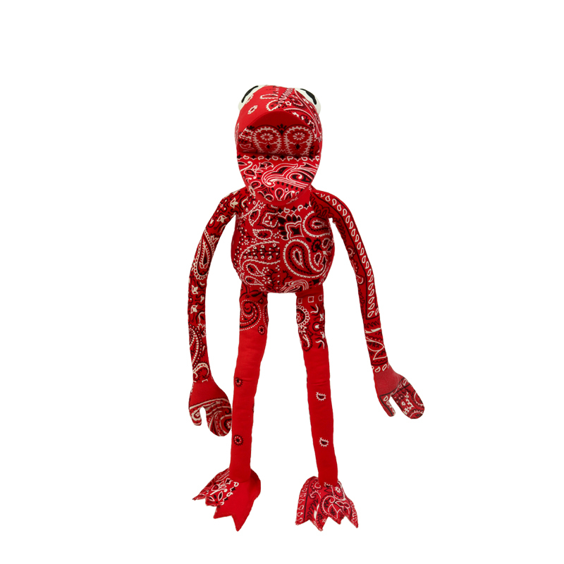 READYMADE "FROG MAN" - VINTAGE US BANDANA 紅色變形蟲 古布 青蛙