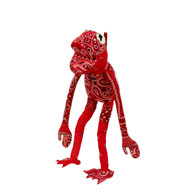 READYMADE "FROG MAN" - VINTAGE US BANDANA 紅色變形蟲 古布 青蛙
