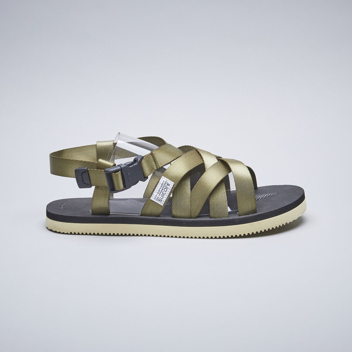 [出清商品售出無退換] SUICOKE SAMA OG-083 墨綠色 奶油底 可調節 緞帶 涼鞋 塑膠扣 黃金大底【SK20083OL】