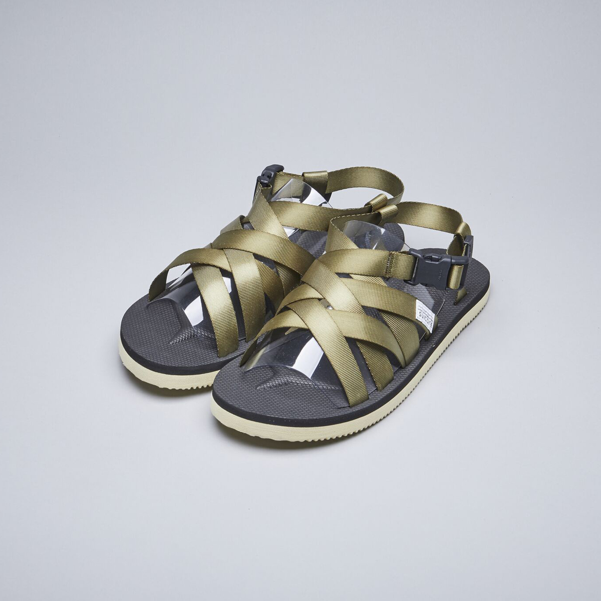 [出清商品售出無退換] SUICOKE SAMA OG-083 墨綠色 奶油底 可調節 緞帶 涼鞋 塑膠扣 黃金大底【SK20083OL】