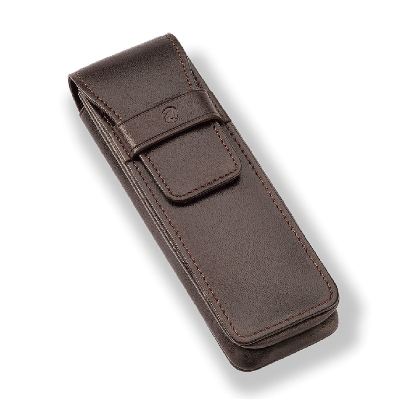 小牛皮筆套二支入-棕 MS9PLE2ET1-7