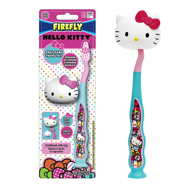 【美國熱銷卡通】FIREFLY HELLO KITTY兒童牙刷(附造型刷蓋)