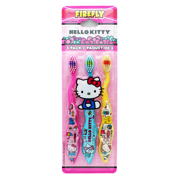 【美國熱銷卡通】FIREFLY HELLO KITTY兒童牙刷(3入裝)