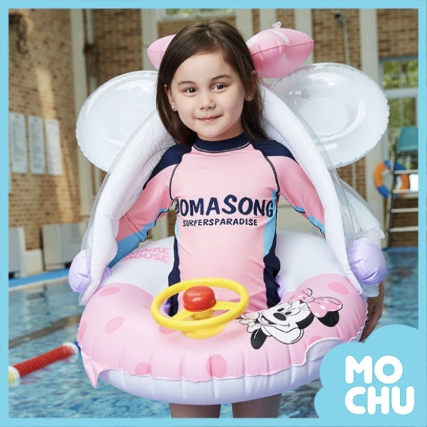 白粉米妮兒童泳圈(遮陽棚款)