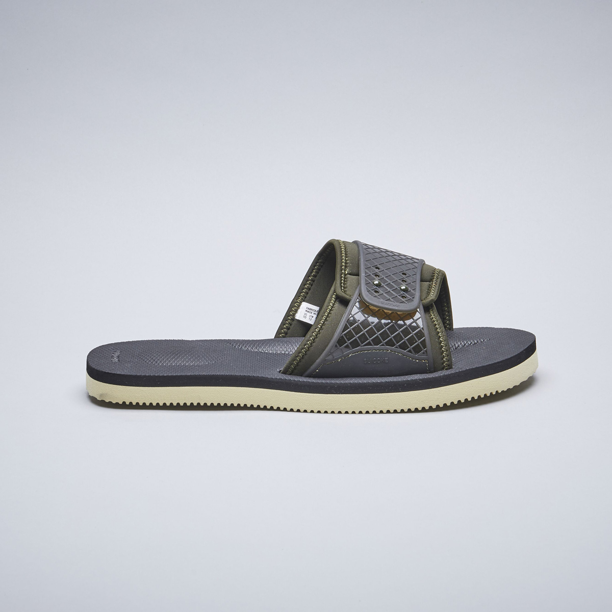 [出清商品售出無退換] SUICOKE SIV OG-100 墨綠色 拖鞋 奶油底 透明穿孔 扣環 魔鬼氈 一般大底【SK20100OL】