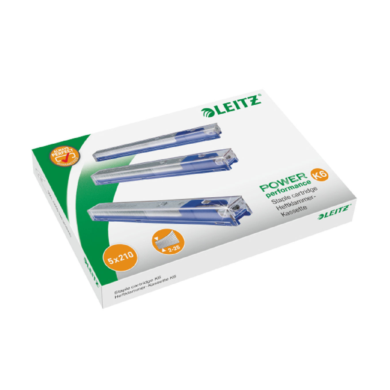 LEITZ頂級辦公商務精品 釘書機專用訂書針K6 (5卡/盒) LZ5591