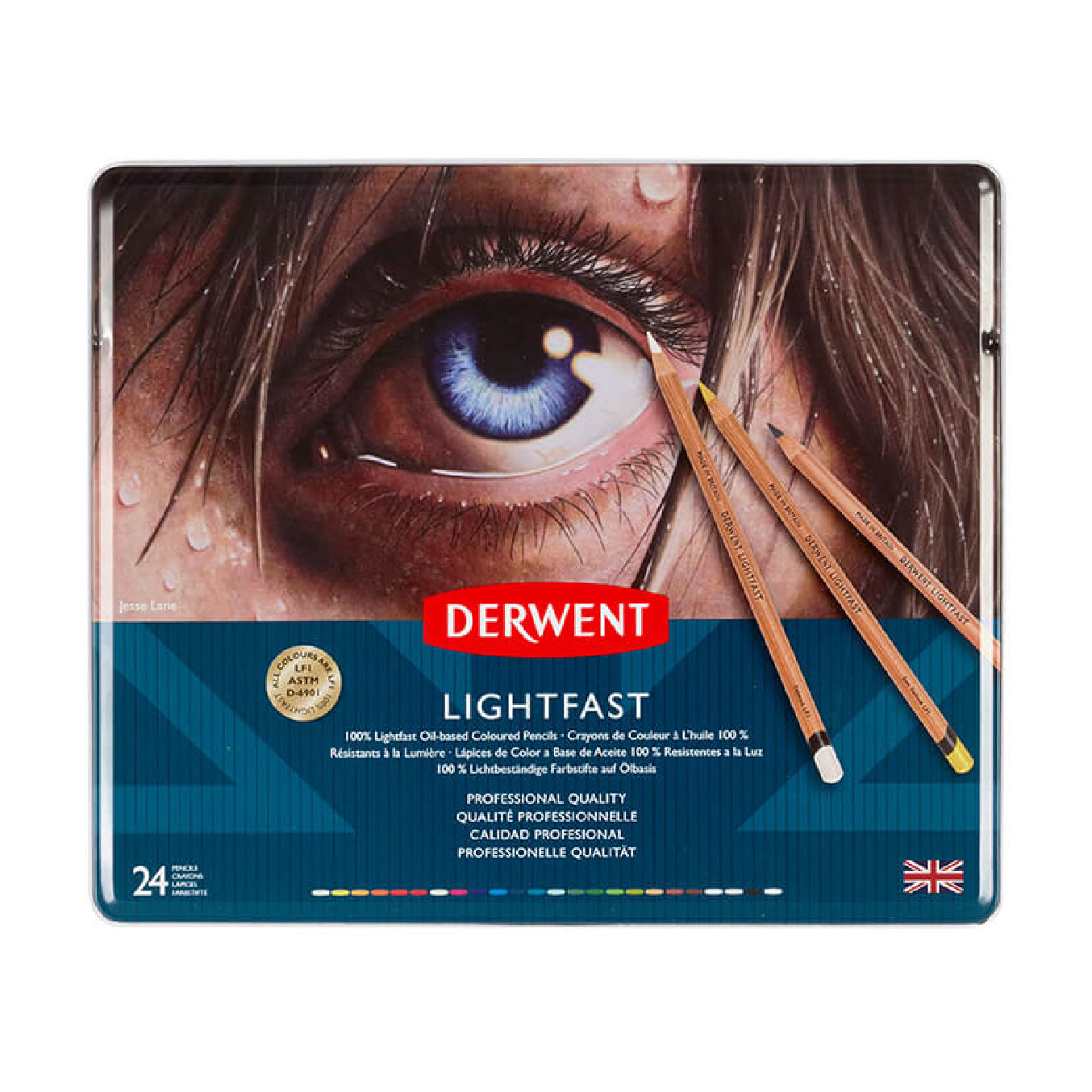 【DERWENT 德爾文】LIGHTFAST油性色鉛24色-鐵盒裝 DW2302720